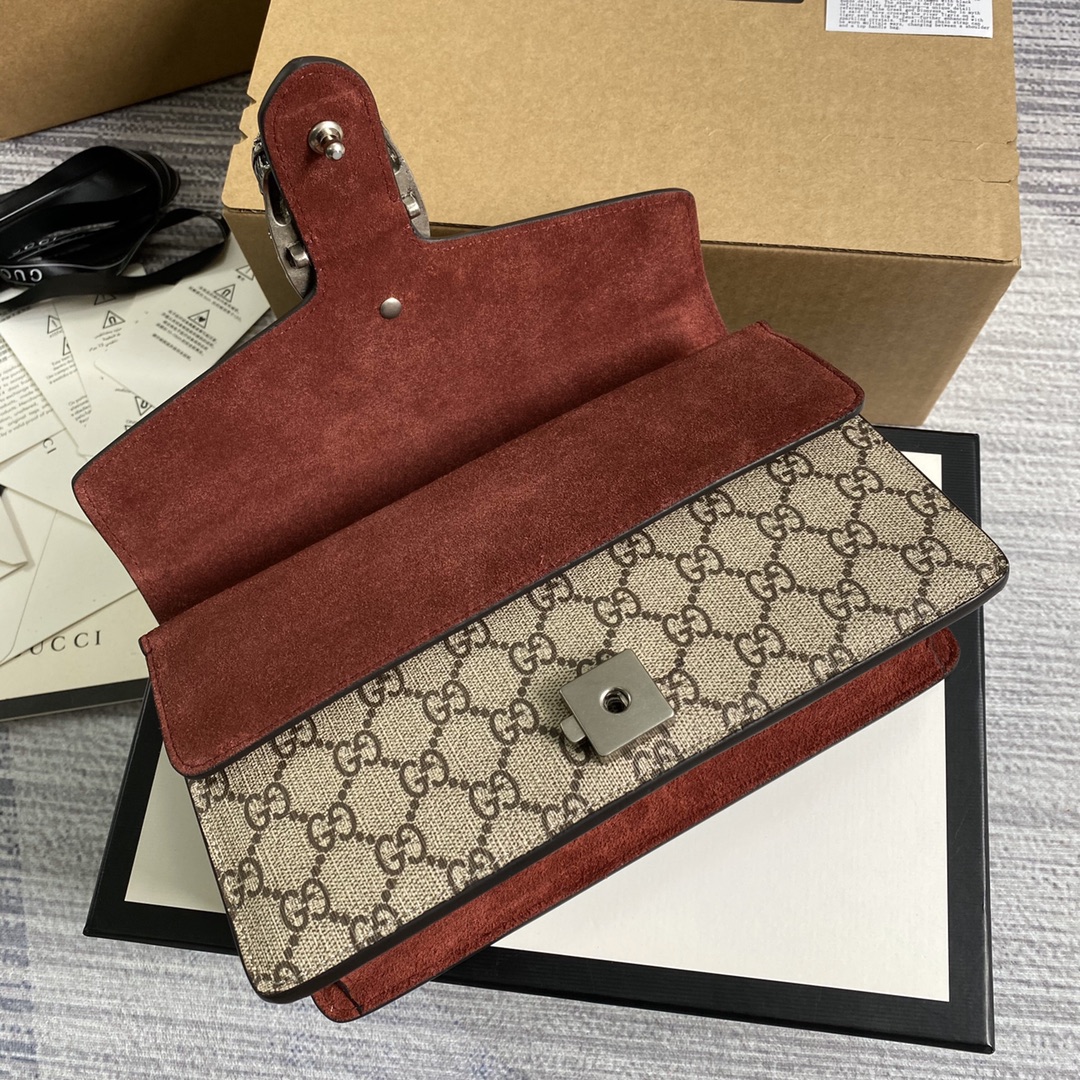 Gucci Dionysus GG Small Shoulder Bag 499623 Dark Red